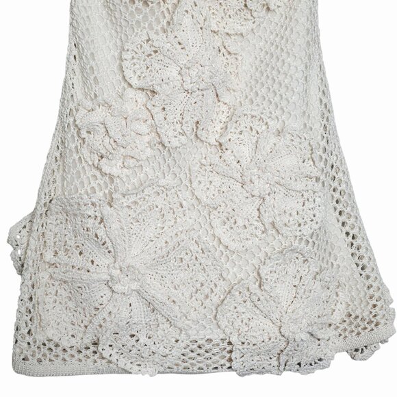Cult Gaia Kendria Crochet Mini Dress Off White Size XL - Picture 7 of 14